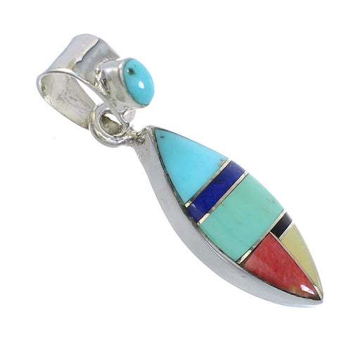 Sterling Silver And Multicolor Southwestern Pendant YX68176